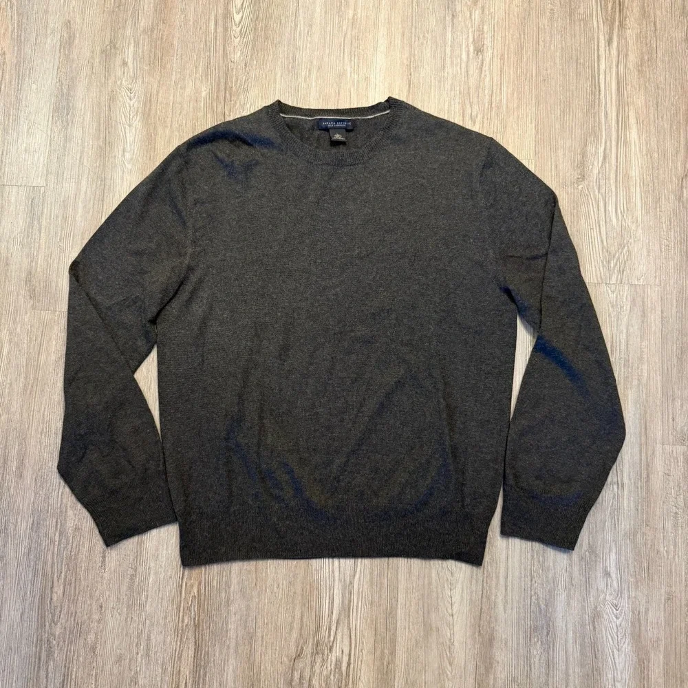 Banana Republic Mens Large Silk Cashmere Sweater Dark Gray